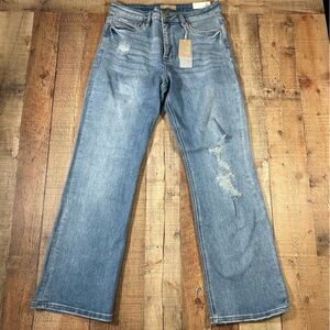 Alexander Jane Everyday Bootcut Jeans Womens Size 16 Light Wash Distressed Denim